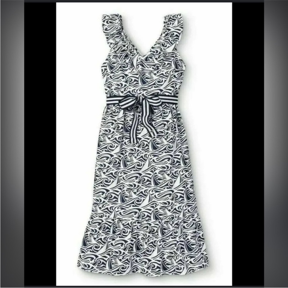 VINEYARD VINES BY TARGET Blue and White
Sailboat Sleeveless MIDI Dress Size M